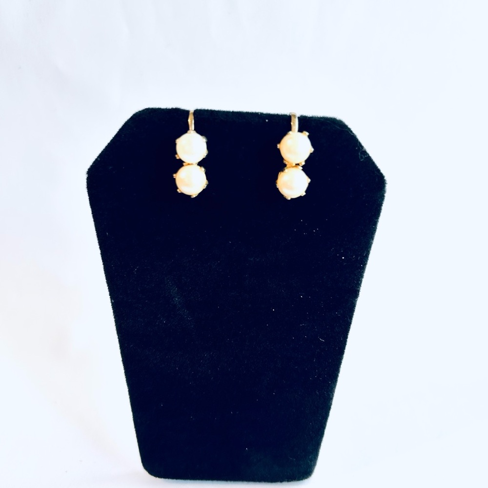 Elegant Gold and Cream Clip-on Earrings, Bridal Jewelry